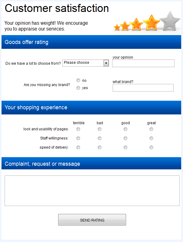 online feedback form template